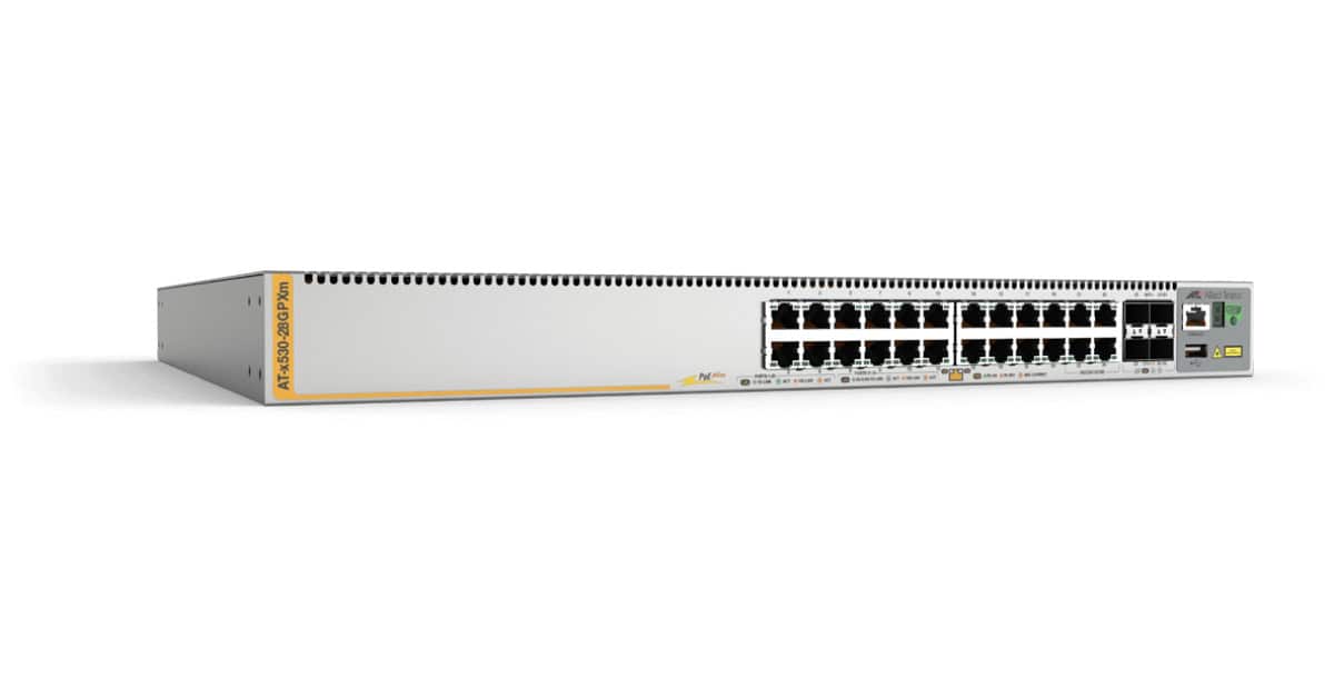 Allied Telesis AT-x530-28GPXm-50 Managed L3 Gigabit Ethernet (10/100/1000) Power over Ethernet (PoE) 1U Grijs (AT-X530-28GPXM-50) thumbnail