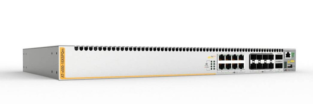 Allied Telesis AT-x550-18XSPQm-50 Managed 10G Ethernet (100/1000/10000) Power over Ethernet (PoE) Zilver (AT-X550-18XSPQM-50) thumbnail Allied Telesis AT-x550-18XSPQm-50 Managed 10G Ethernet (100/1000/10000) Power over Ethernet (PoE) Zilver (AT-X550-18XSPQM-50) thumbnail