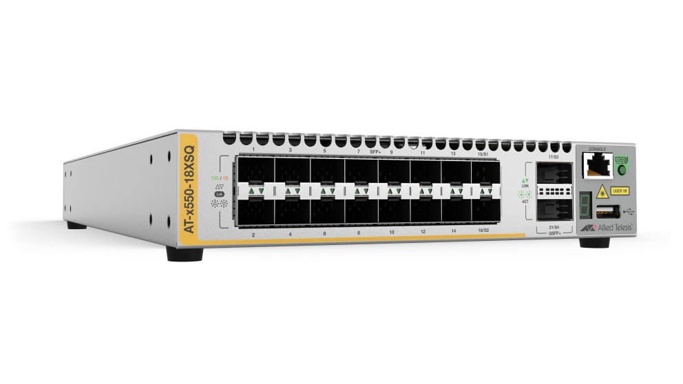 Allied Telesis AT-X550-18XSQ-B55 netwerk-switch Managed L3 10G Ethernet (100/1000/10000) Grijs (AT-X550-18XSQ-B55) thumbnail