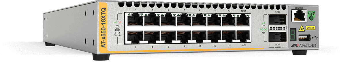 Allied Telesis AT-x550-18XTQ-50 Managed L3 10G Ethernet (100/1000/10000) Grijs (AT-X550-18XTQ-B51) thumbnail