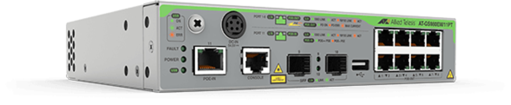 Allied Telesis AT-GS980EM/11PT-50 Managed L3 Gigabit Ethernet (10/100/1000) Power over Ethernet (PoE) 1U Grijs (GS980EM/11PT-50) thumbnail
