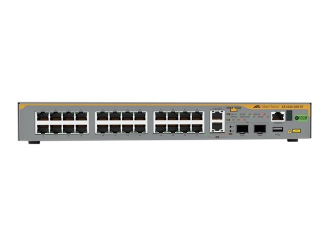 Allied Telesis AT-X330-28GTX-50 netwerk-switch Managed L3 Gigabit Ethernet (10/100/1000) Grijs (X330-28GTX-50) thumbnail