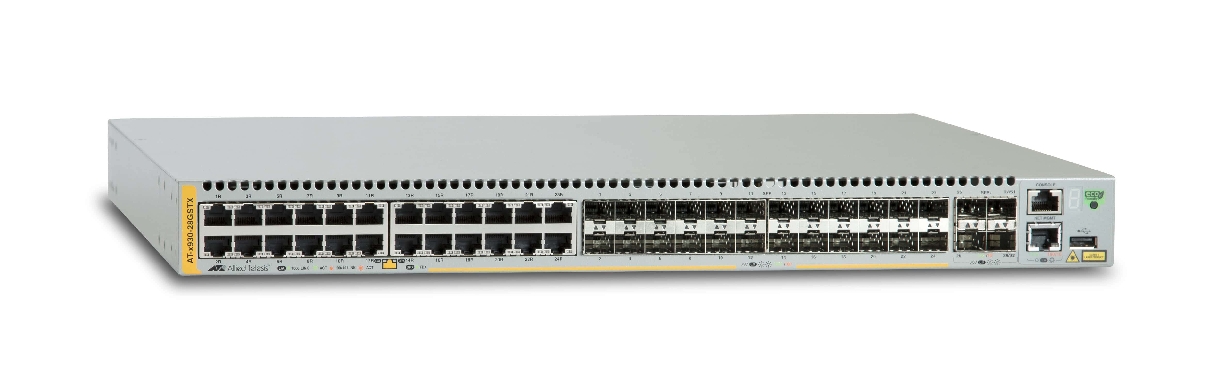 Allied Telesis AT-x930-28GSTX Managed L3 Gigabit Ethernet (10/100/1000) Grijs (X930-28GSTX-B05) thumbnail