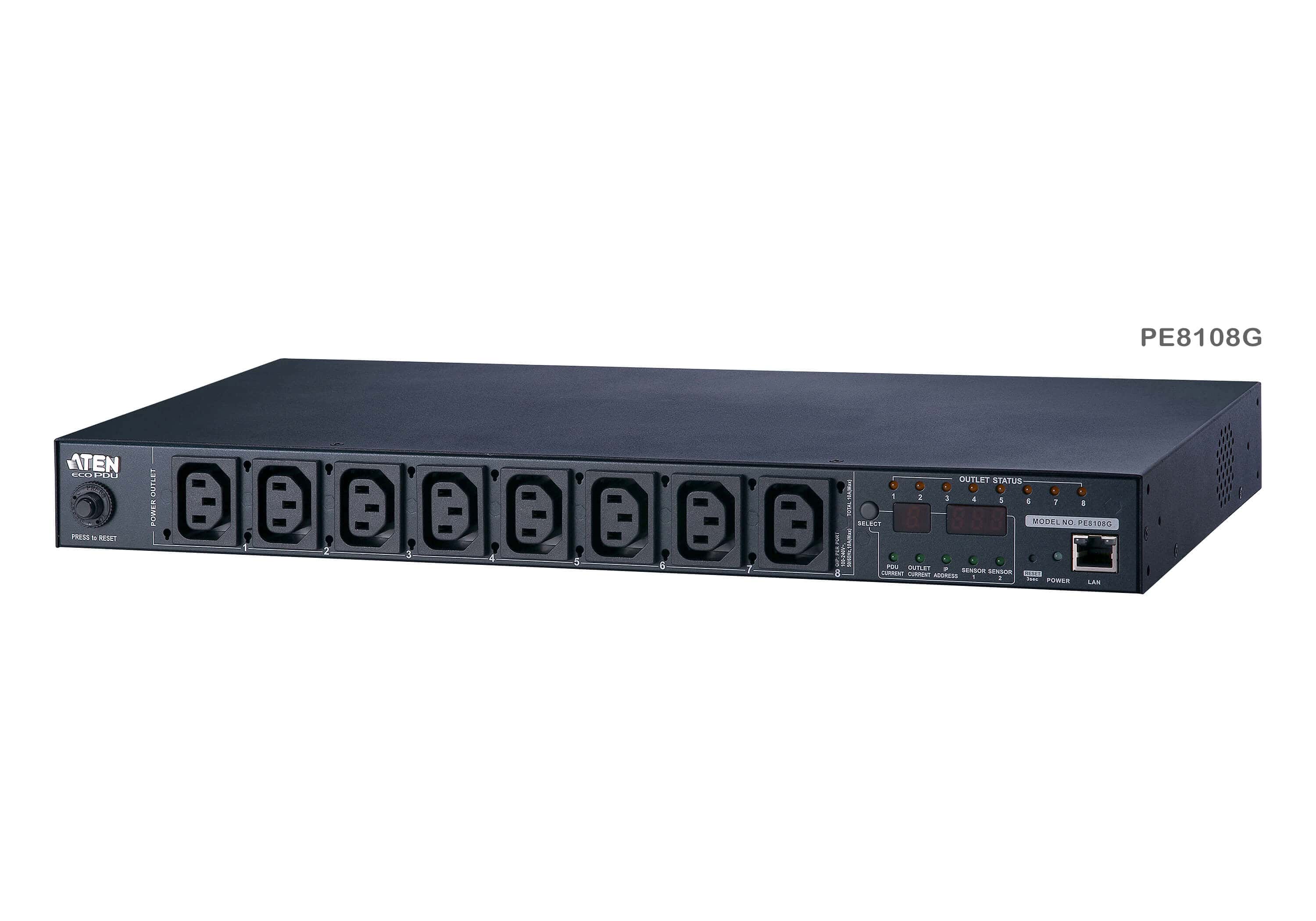 ATEN 15A/10A 8-uitgangen 1U gemeten en geschakeld eco PDU (PE8108G-ATA-G) thumbnail