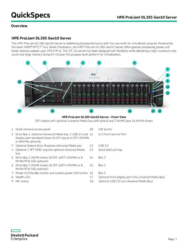 HP AMD EPYC 7552 (2.2GHz/48-core/165-200W)FIO Processor Kit for HPE ProLiant DL385 Gen10 (P21862-L21) thumbnail