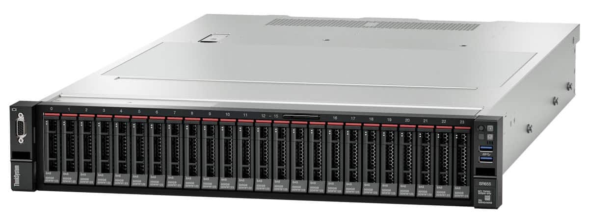 Lenovo ThinkSystem SR655 server Rack (2U) AMD EPYC 7302P 3 GHz 32 GB DDR4-SDRAM 750 W (7Z01A02CEA) thumbnail