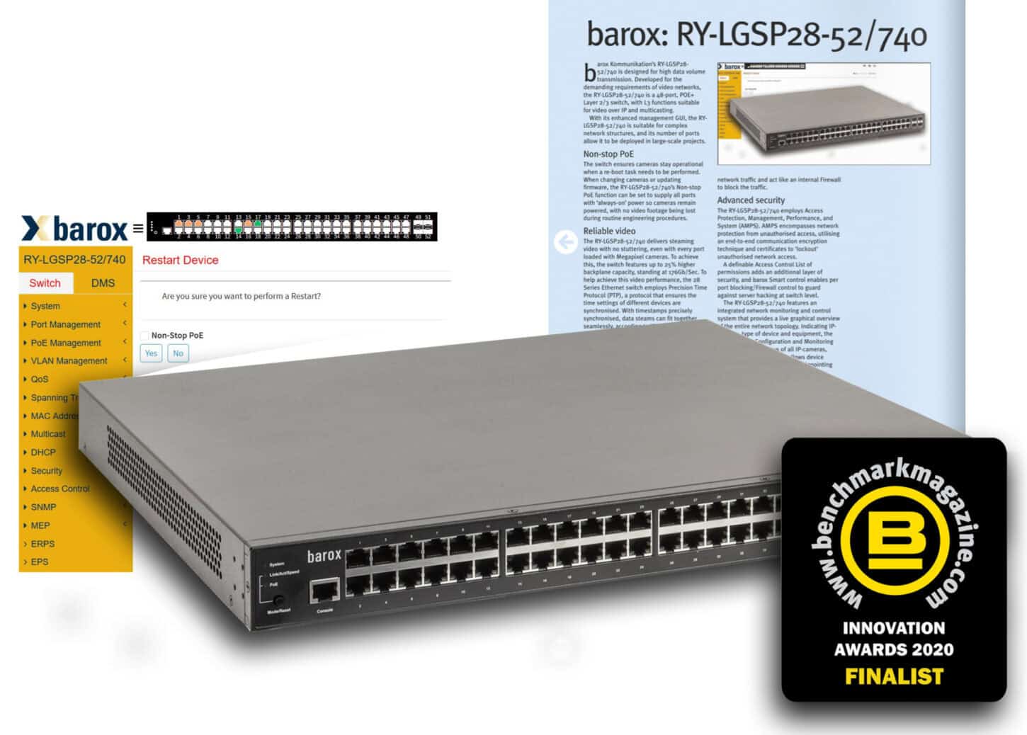 barox Switch 48-Port 48x10/100/1000TX u.Tischmontage (RY-LGSP28-52) thumbnail
