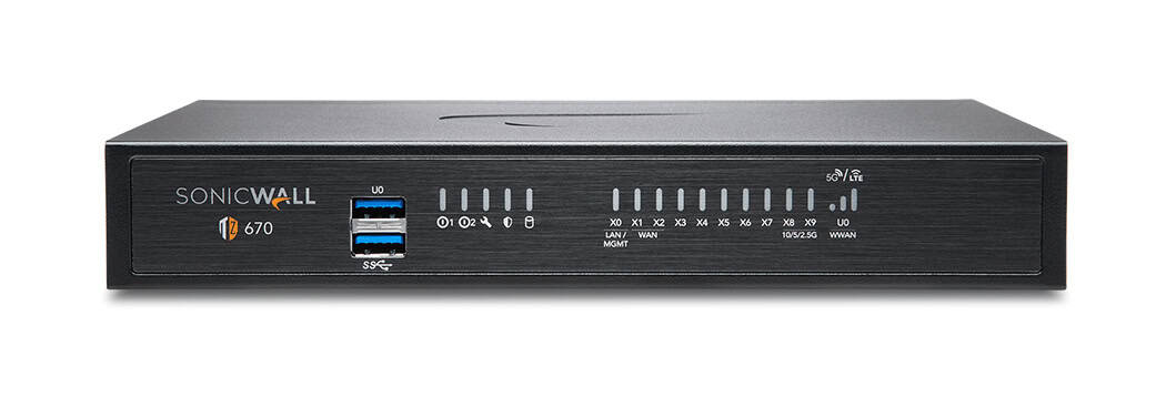 SonicWall TZ670 firewall (hardware) Desktop 5000 Mbit/s (02-SSC-5858) thumbnail