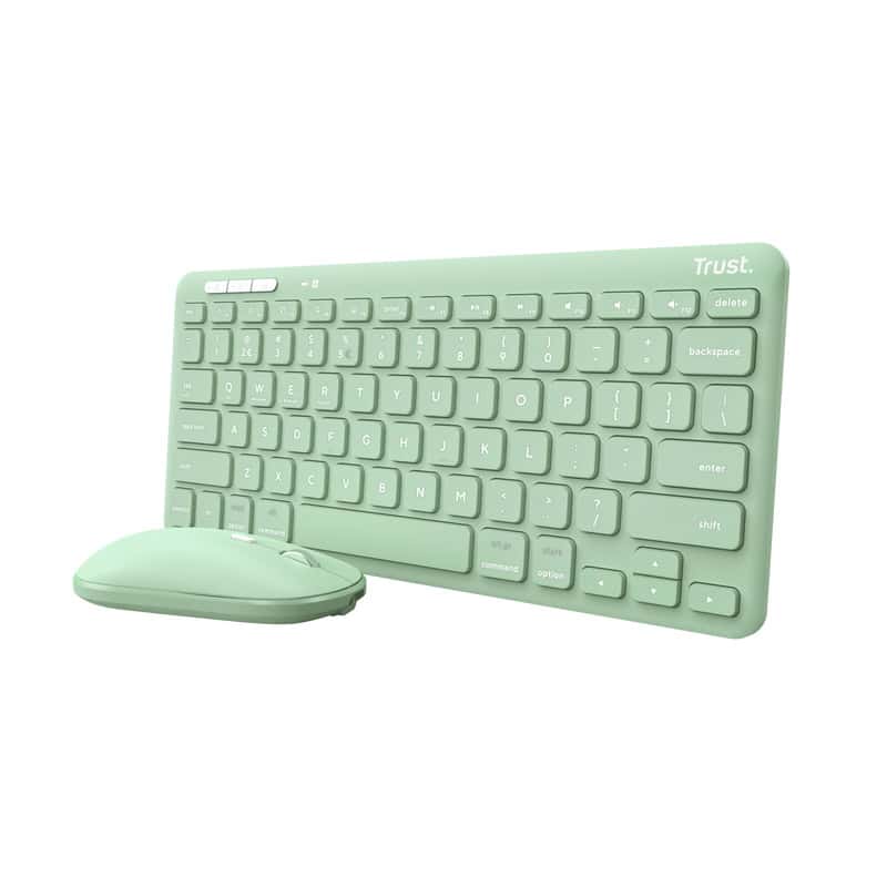 Trust Lyra toetsenbord Inclusief muis RF-draadloos + Bluetooth QWERTY Amerikaans Engels Groen (24942) thumbnail