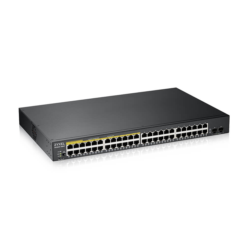 Zyxel GS1900-48HPv2 Managed L2 Gigabit Ethernet (10/100/1000) Power over Ethernet (PoE) Zwart (GS190048HPV2-EU010) thumbnail
