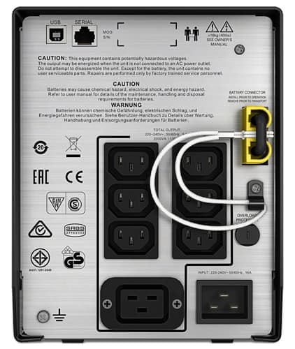 APC Smart-UPS SMC2000I Noodstroomvoeding - 6x C13, 1x C19, USB, 2000VA (SMC2000I) thumbnail