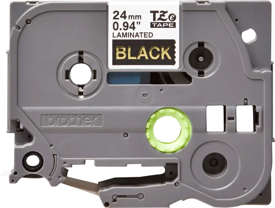 Brother TZE-354 labelprinter-tape Goud op zwart (TZE354) thumbnail