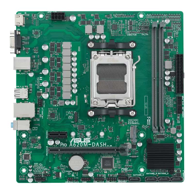 ASUS PRO A620M-DASH-CSM AMD A620 Socket AM5 micro ATX (90MB1GD0-M0EAYC) thumbnail