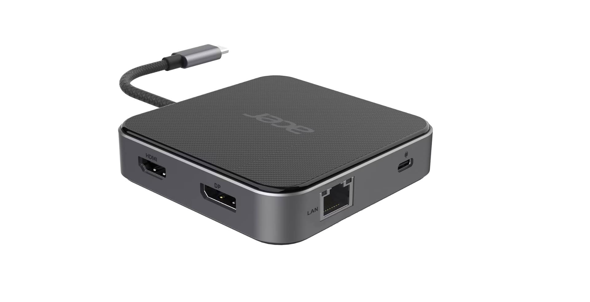 Acer 7-in-1 USB 4 Dongle Bedraad USB4 Zwart, Zilver (HP.DSCAB.013) thumbnail