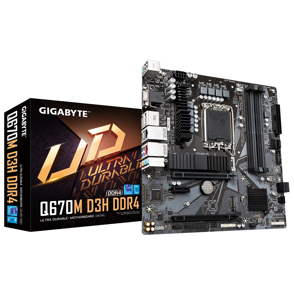 Gigabyte Q670M D3H DDR4 moederbord Intel Q670 LGA 1700 micro ATX (Q670M D3H DDR4) thumbnail