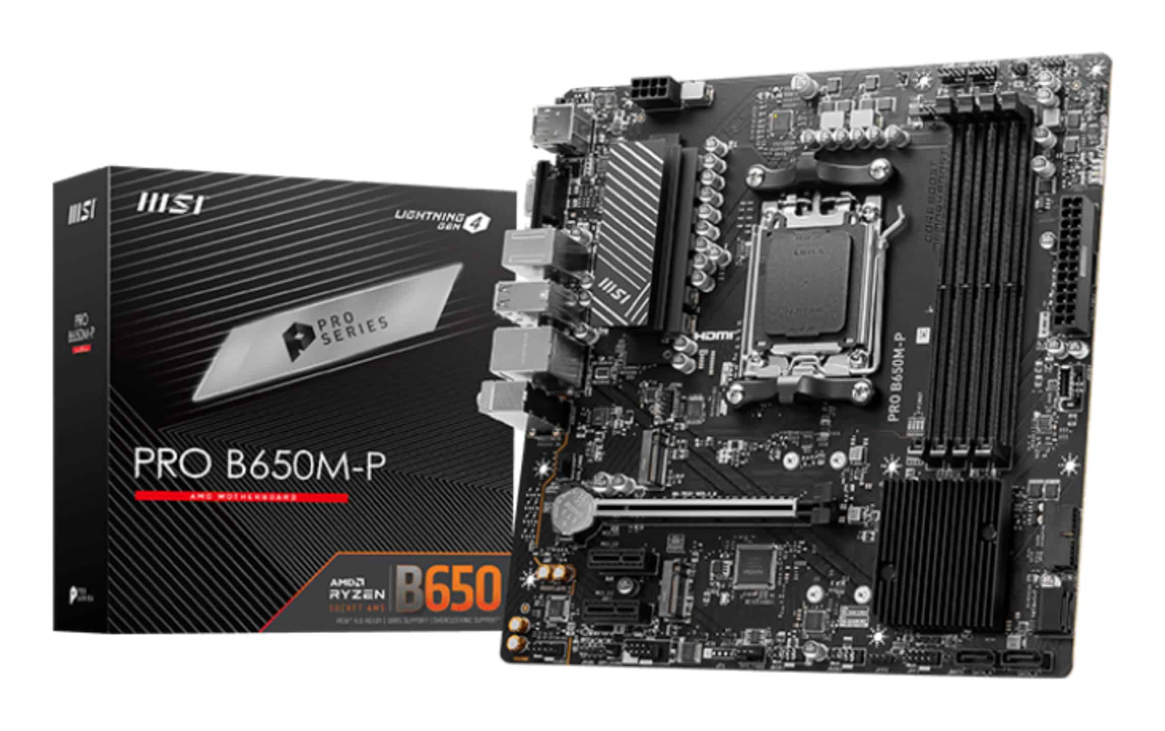 MSI PRO B650M-P moederbord AMD B650 Socket AM5 micro ATX (7E27-001R) thumbnail