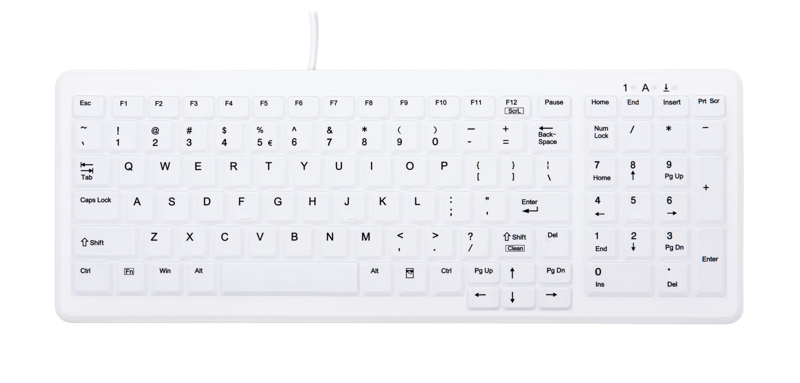 CHERRY AK-C7000 toetsenbord USB QWERTY Amerikaans Engels Wit (AK-C7000F-UVS-W/US) thumbnail