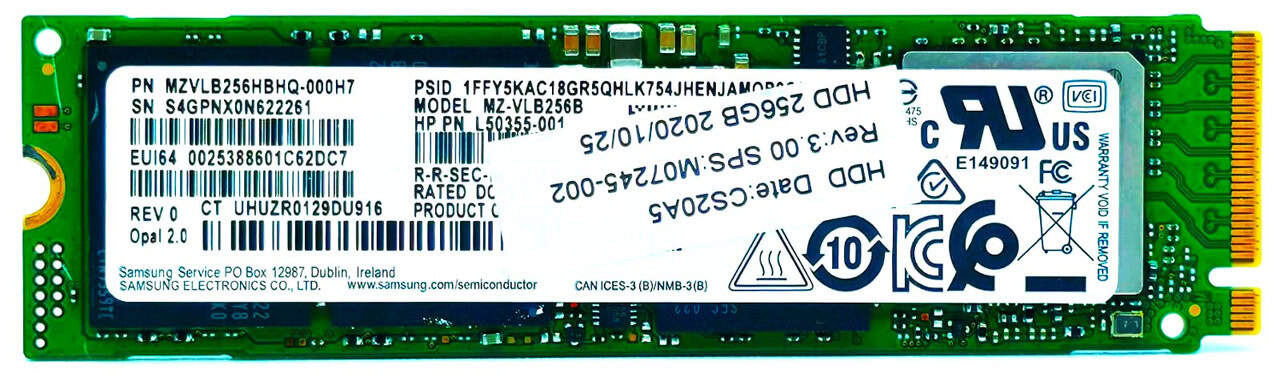 HP SPS-SSD 256GB M.2 PM981a PCIe TLC LOCK (N25166-001) thumbnail