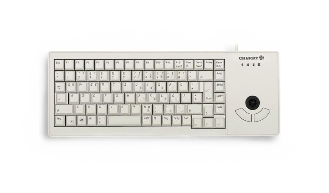 CHERRY XS Trackball toetsenbord USB Belgisch Grijs (G84-5400LUMBE-0) thumbnail