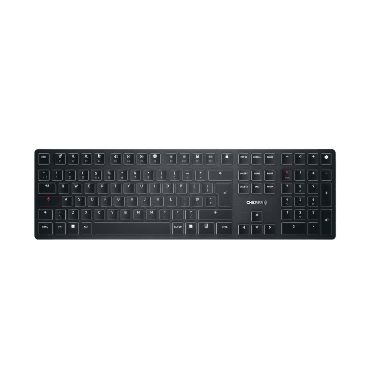 CHERRY KW X ULP toetsenbord USB + RF Wireless + Bluetooth QWERTY Engels Zwart (G8U-27000LTBGB-2) thumbnail