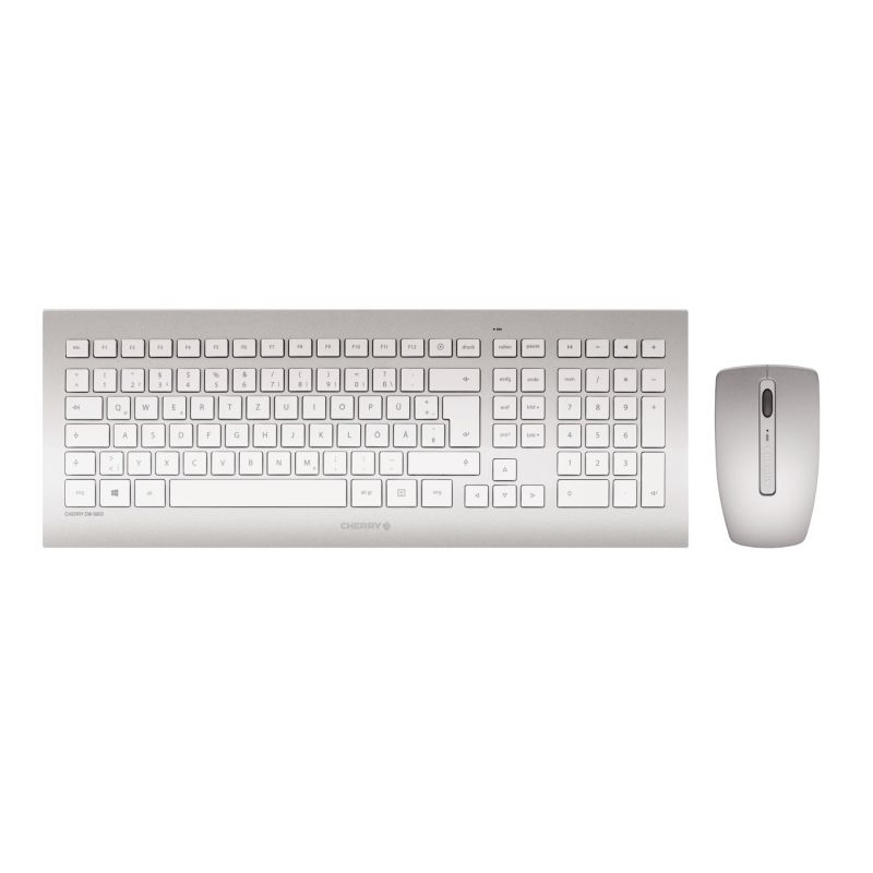 CHERRY DW 8000 toetsenbord Inclusief muis RF Draadloos QWERTY Amerikaans Engels Zilver, Wit (JD-0310EU) thumbnail