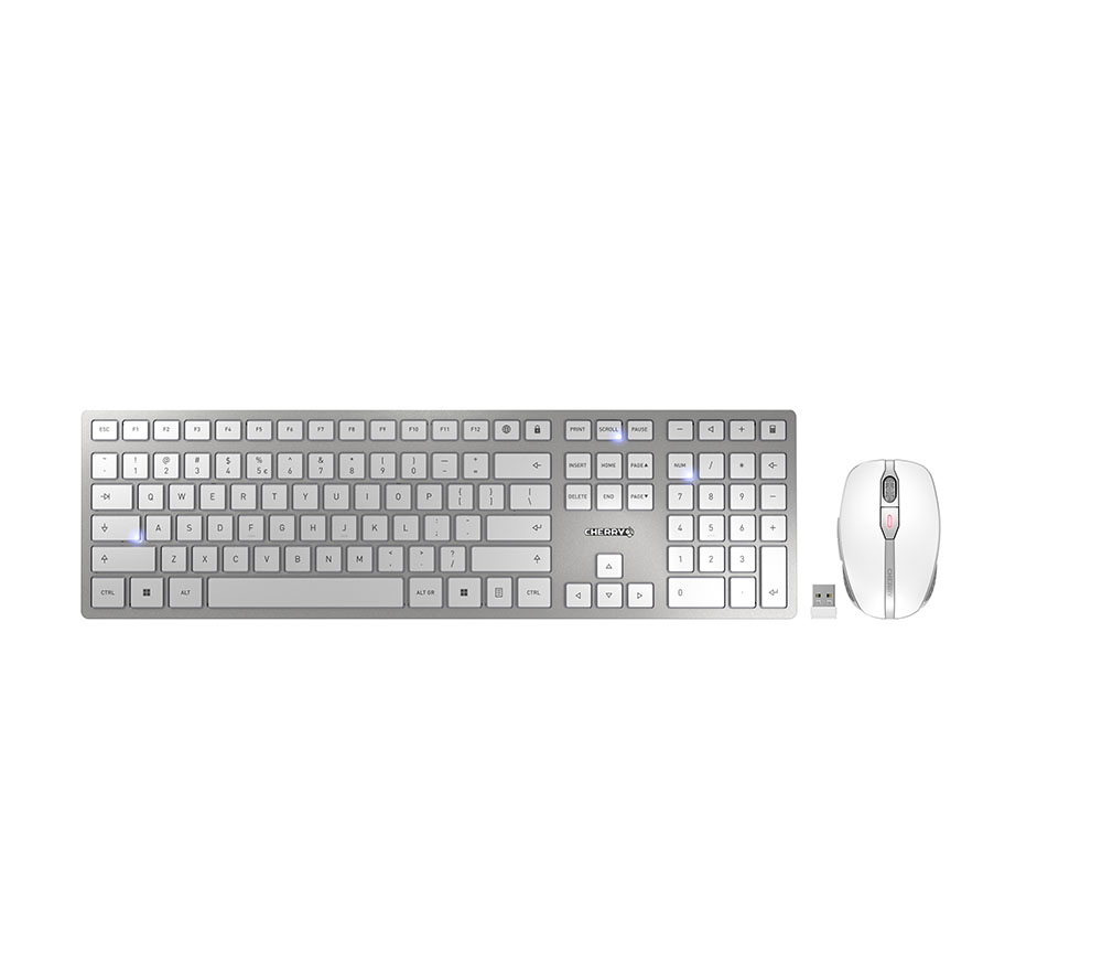 CHERRY DW 9100 SLIM toetsenbord Inclusief muis Universeel RF-draadloos + Bluetooth QWERTY Amerikaans Engels Zilver (JD-9100EU-1) thumbnail