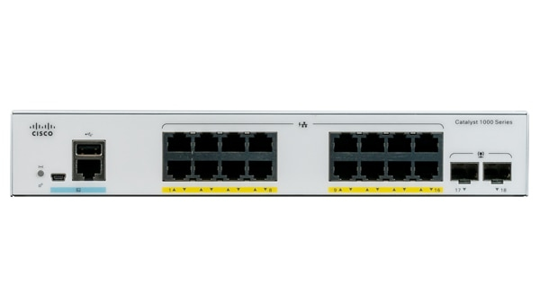 Cisco Catalyst C1000-16FP-2G-L netwerk-switch Managed L2 Gigabit Ethernet (10/100/1000) Power over Ethernet (PoE) Grijs (C1000-16FP-2G-L) thumbnail Cisco Catalyst C1000-16FP-2G-L netwerk-switch Managed L2 Gigabit Ethernet (10/100/1000) Power over Ethernet (PoE) Grijs (C1000-16FP-2G-L) thumbnail