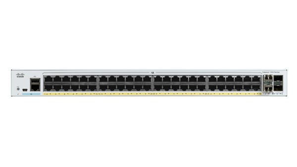 Cisco Catalyst C1000-48P-4G-L netwerk-switch Managed L2 Gigabit Ethernet (10/100/1000) Power over Ethernet (PoE) Grijs (C1000-48P-4G-L) thumbnail Cisco Catalyst C1000-48P-4G-L netwerk-switch Managed L2 Gigabit Ethernet (10/100/1000) Power over Ethernet (PoE) Grijs (C1000-48P-4G-L) thumbnail