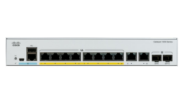 Cisco Catalyst C1000-8P-2G-L netwerk-switch Managed L2 Gigabit Ethernet (10/100/1000) Power over Ethernet (PoE) Grijs (C1000-8P-2G-L) thumbnail Cisco Catalyst C1000-8P-2G-L netwerk-switch Managed L2 Gigabit Ethernet (10/100/1000) Power over Ethernet (PoE) Grijs (C1000-8P-2G-L) thumbnail