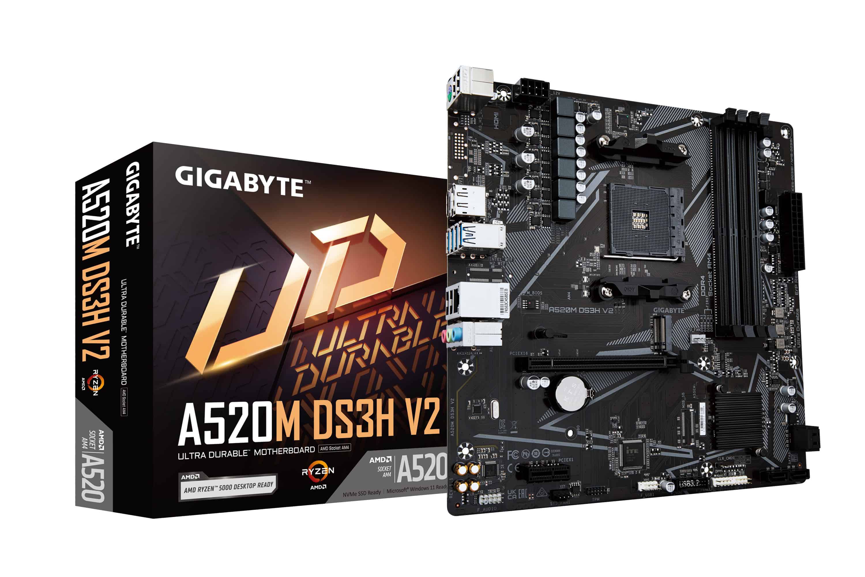 GIGABYTE A520M DS3H V2 moederbord Socket AM4 micro ATX (A520M DS3H V2) thumbnail