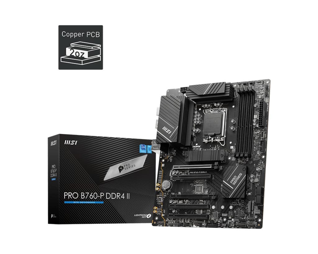 MSI PRO B760-P DDR4 II moederbord Intel B760 LGA 1700 ATX (7E29-001R) thumbnail