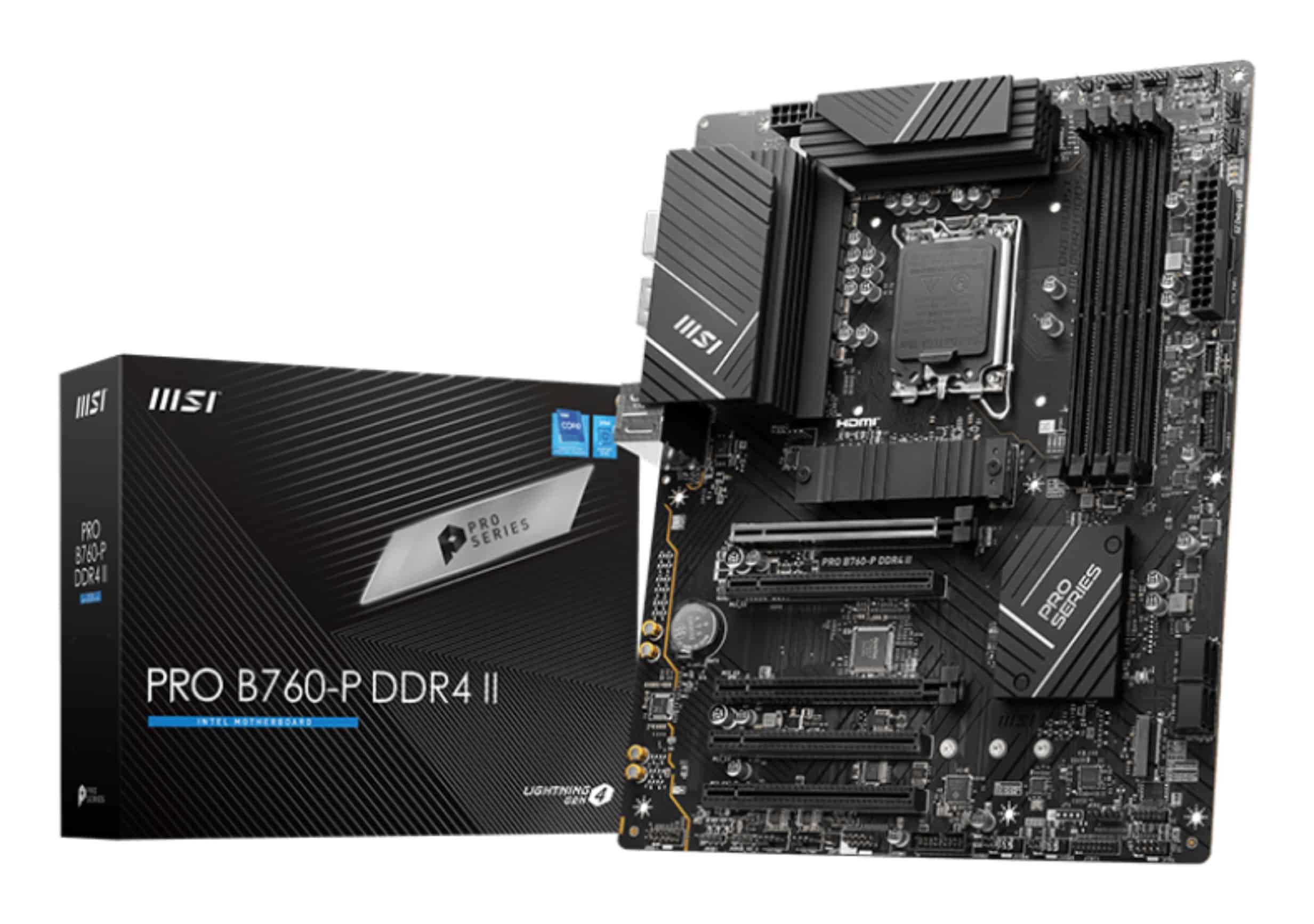 MSI PRO B760-P DDR4 II moederbord Intel B760 LGA 1700 ATX (7E29-001R) thumbnail