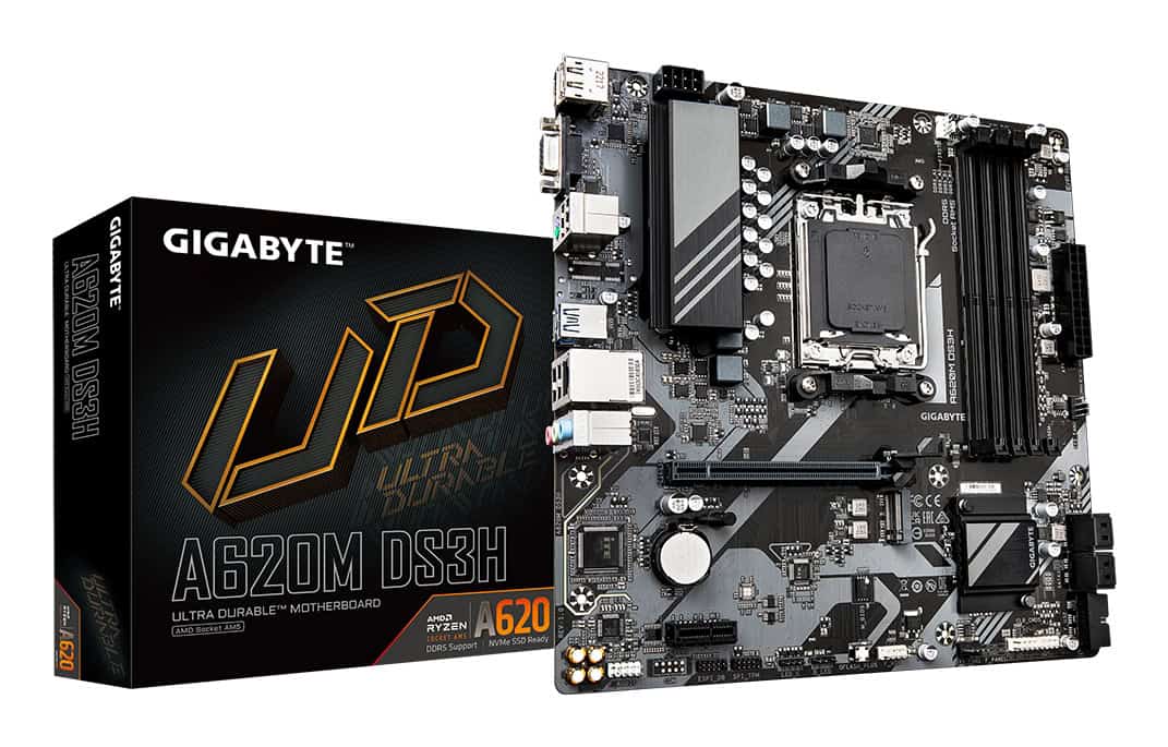 GIGABYTE A620M DS3H moederbord AMD A620 Socket AM5 micro ATX (A620M DS3H) thumbnail