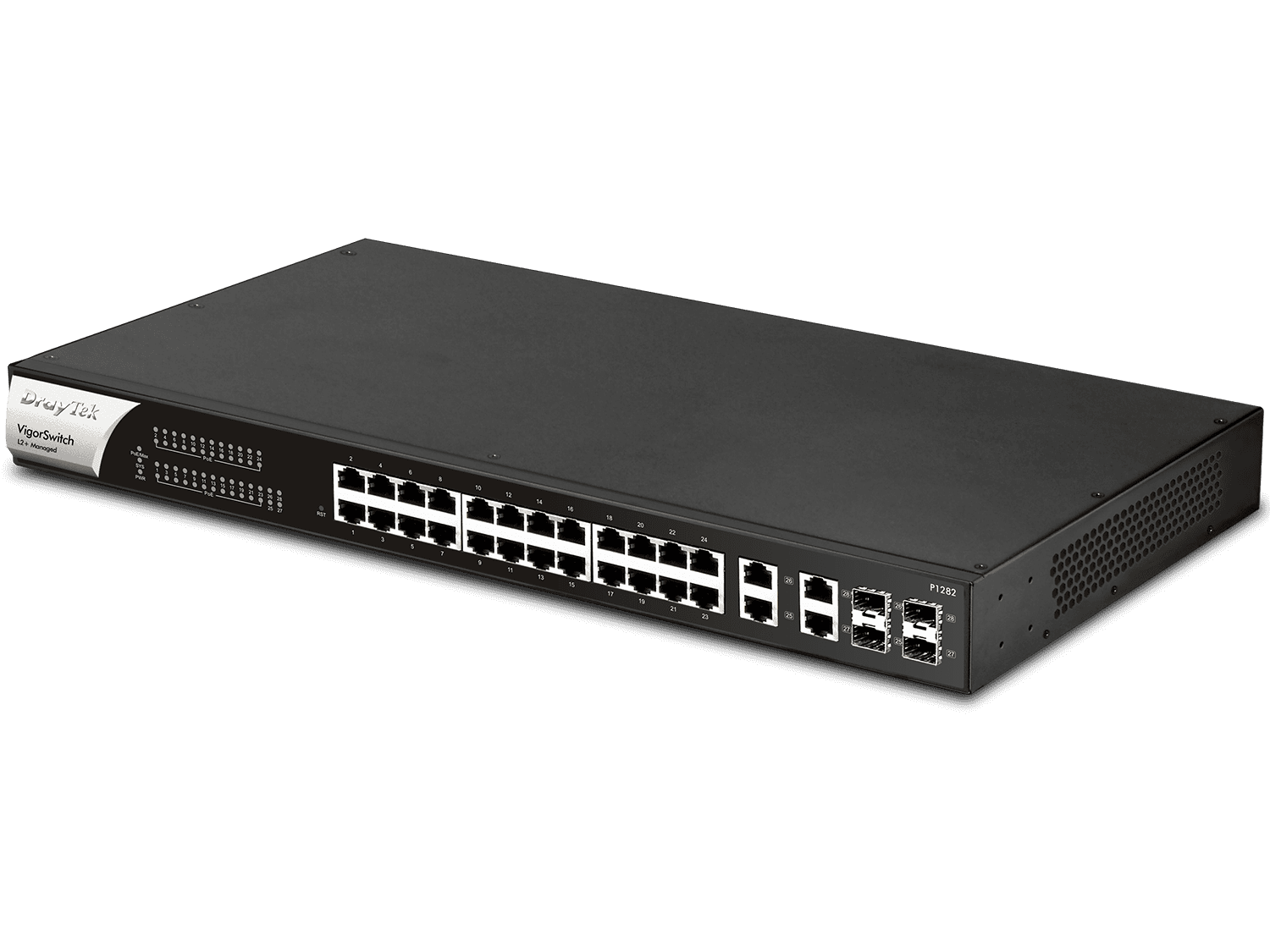 Draytek Switch 440mm DrayTek VigorSwitch  P-1282  4*Kombo/24*GE/PoE retail (VSWITCHP1282-DE-AT-CH) thumbnail