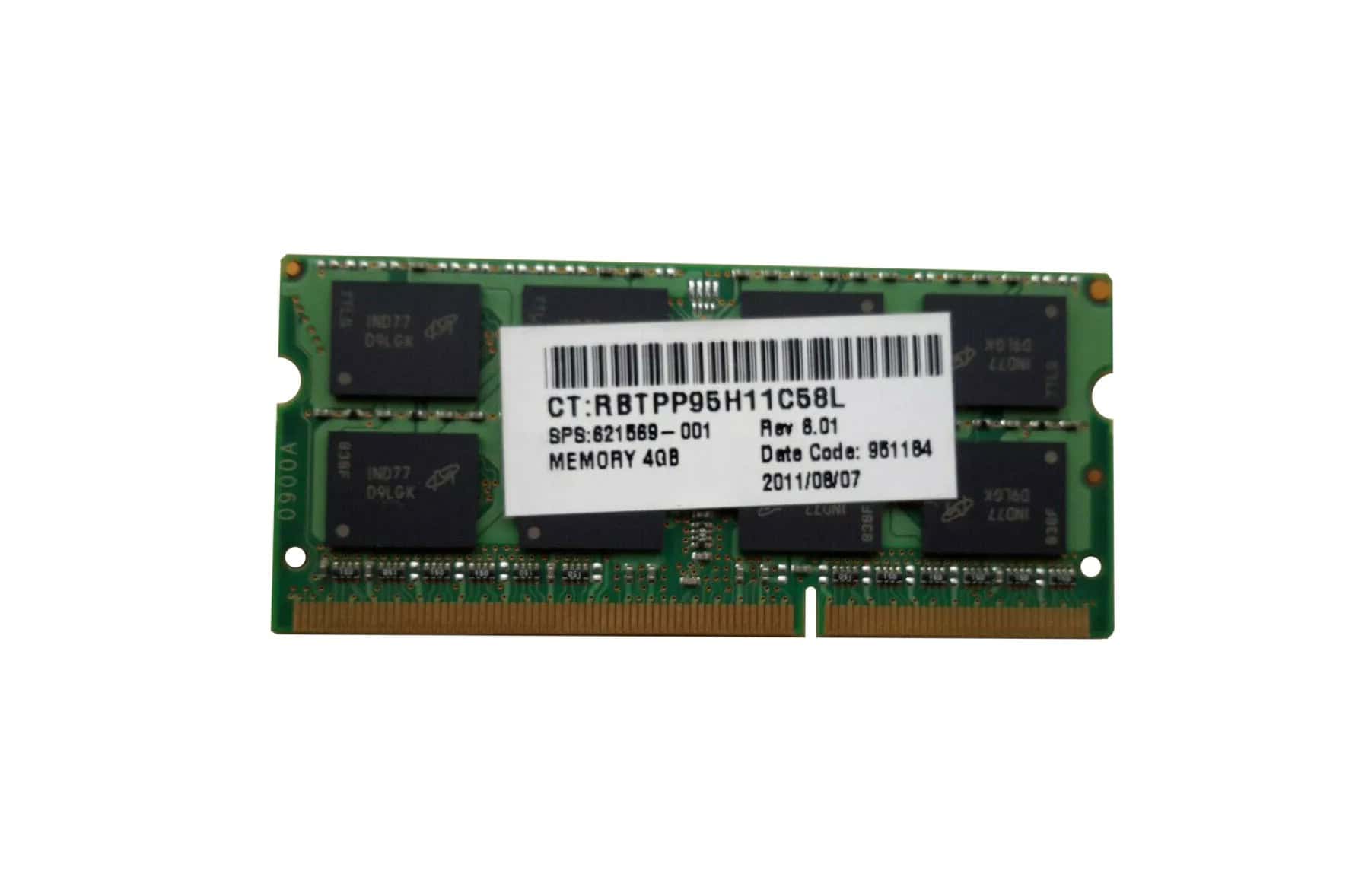 HP SPS-MEM 4GB PC3 12800 1600Mhz SHARED (621569-1) thumbnail