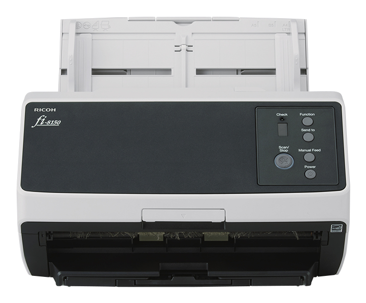 Ricoh FI-8150 ADF-/handmatige invoer scanner 600 x 600 DPI A4 Zwart, Grijs (PA03810-B101) thumbnail