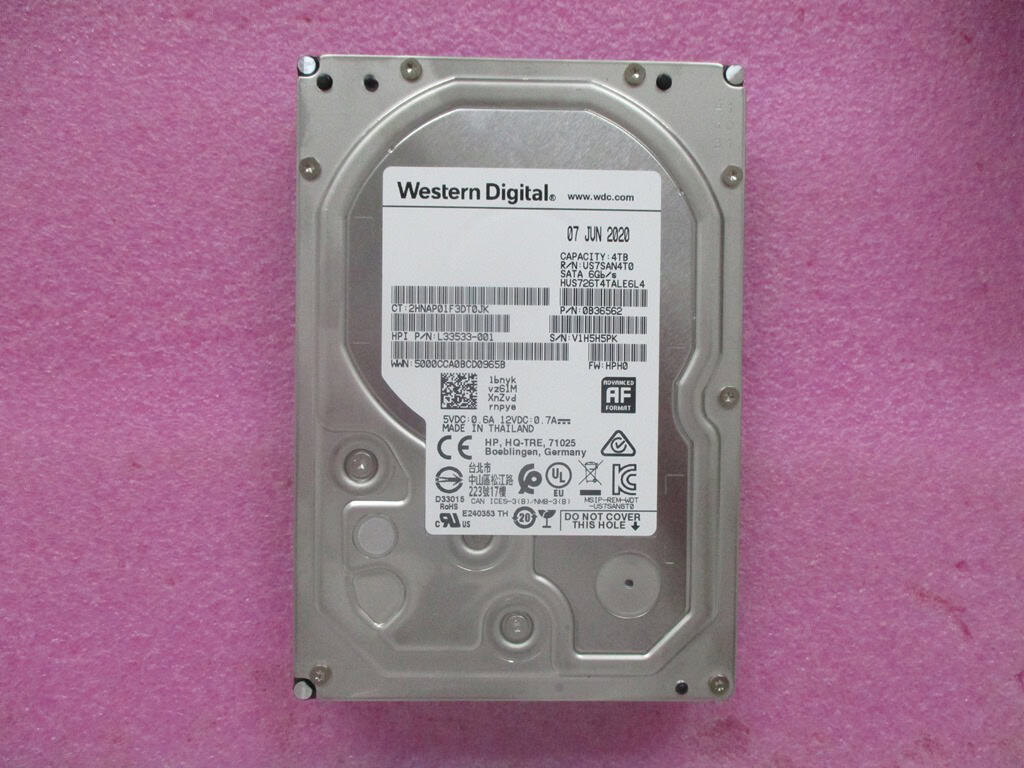 HP SKO-HDD 4TB 7200RPM SATA RAW 3.5in (L53021-001) thumbnail
