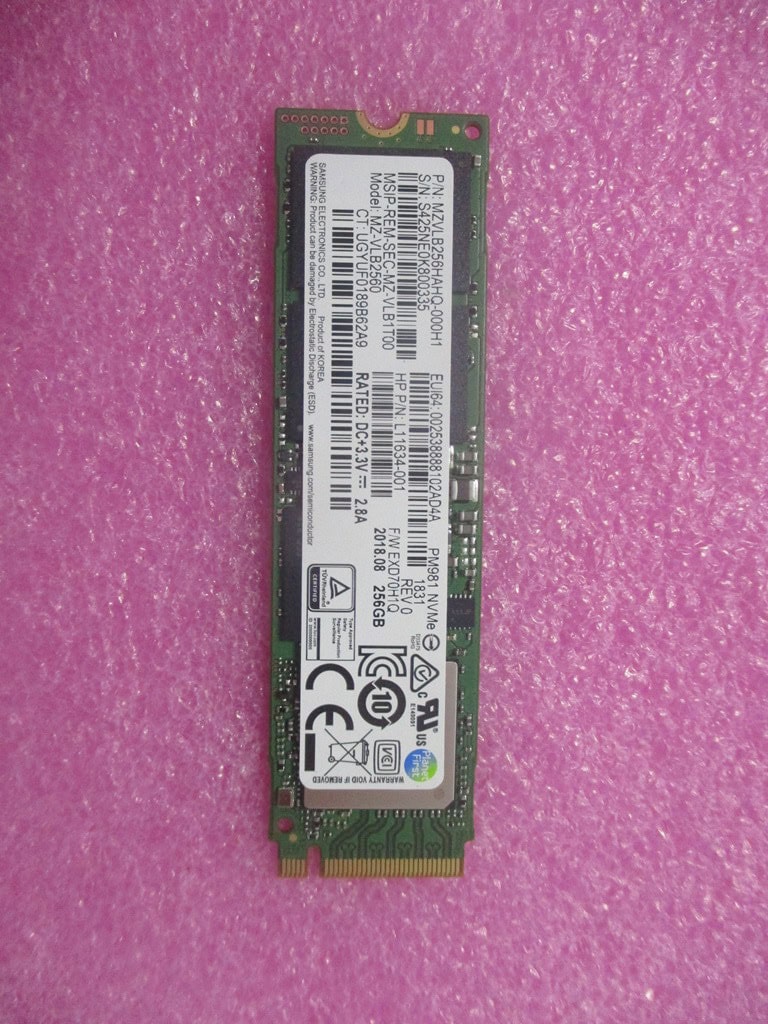 HP SPS-SSD 256GB PCIe NVME TLC (L62400-001) thumbnail