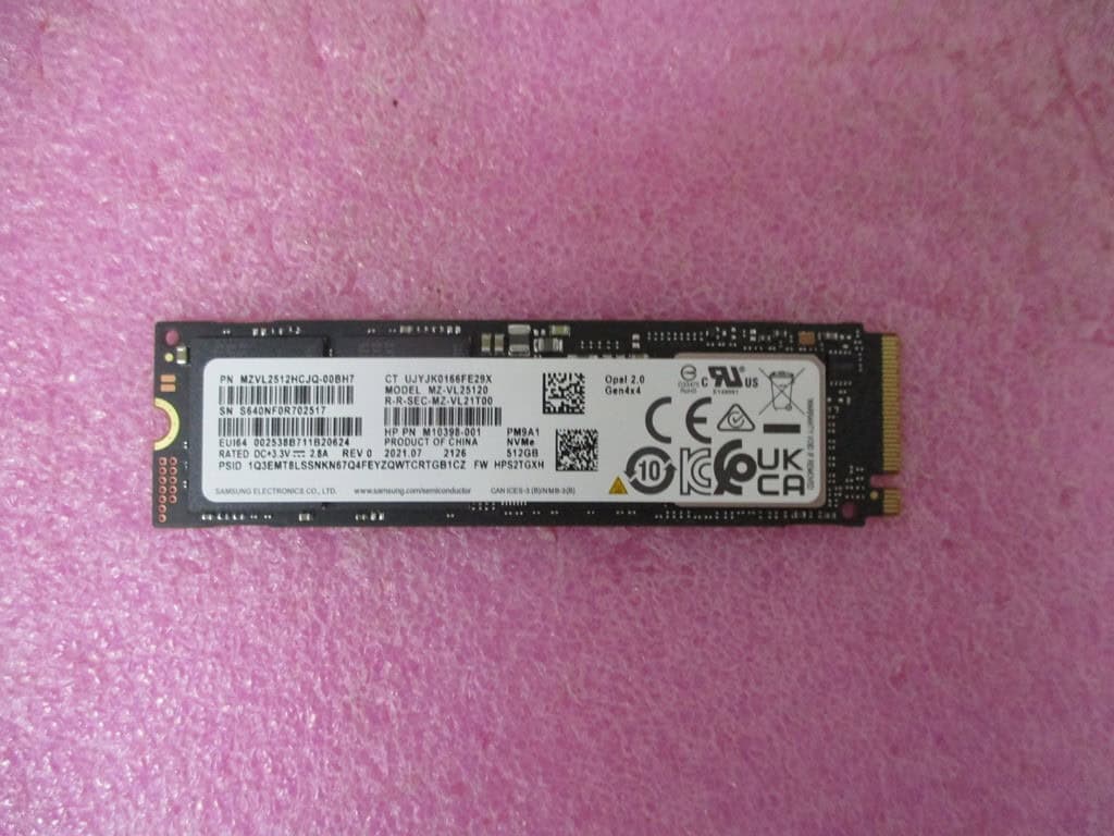 HP SKO-SSD 512G PCIe-4x4 2280 SED TLC M.2 (M52031-001) thumbnail