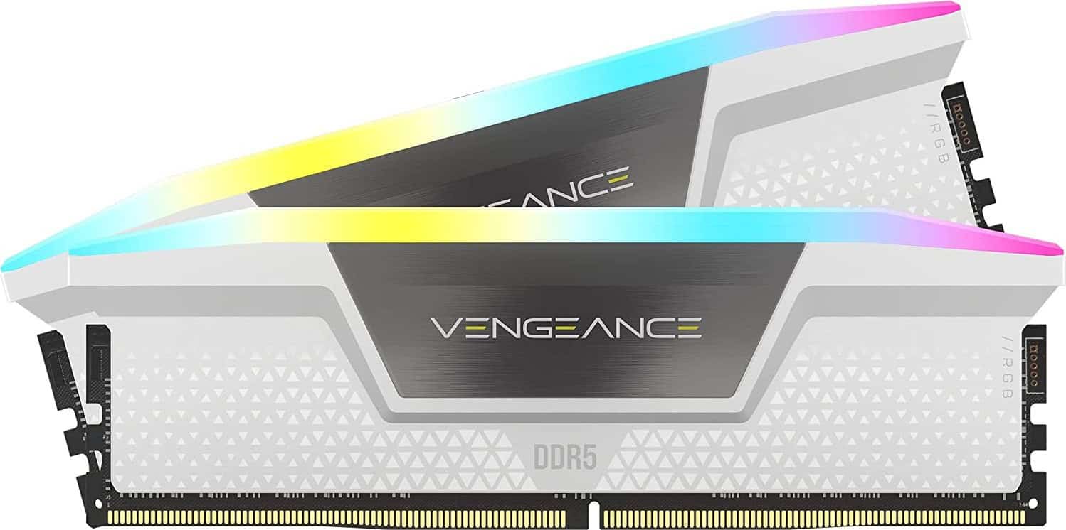 Corsair Vengeance 32GB (2K) DDR5 5200MHz RGB W geheugenmodule 2 x 16 GB (CMH32GX5M2B5200C40W) thumbnail