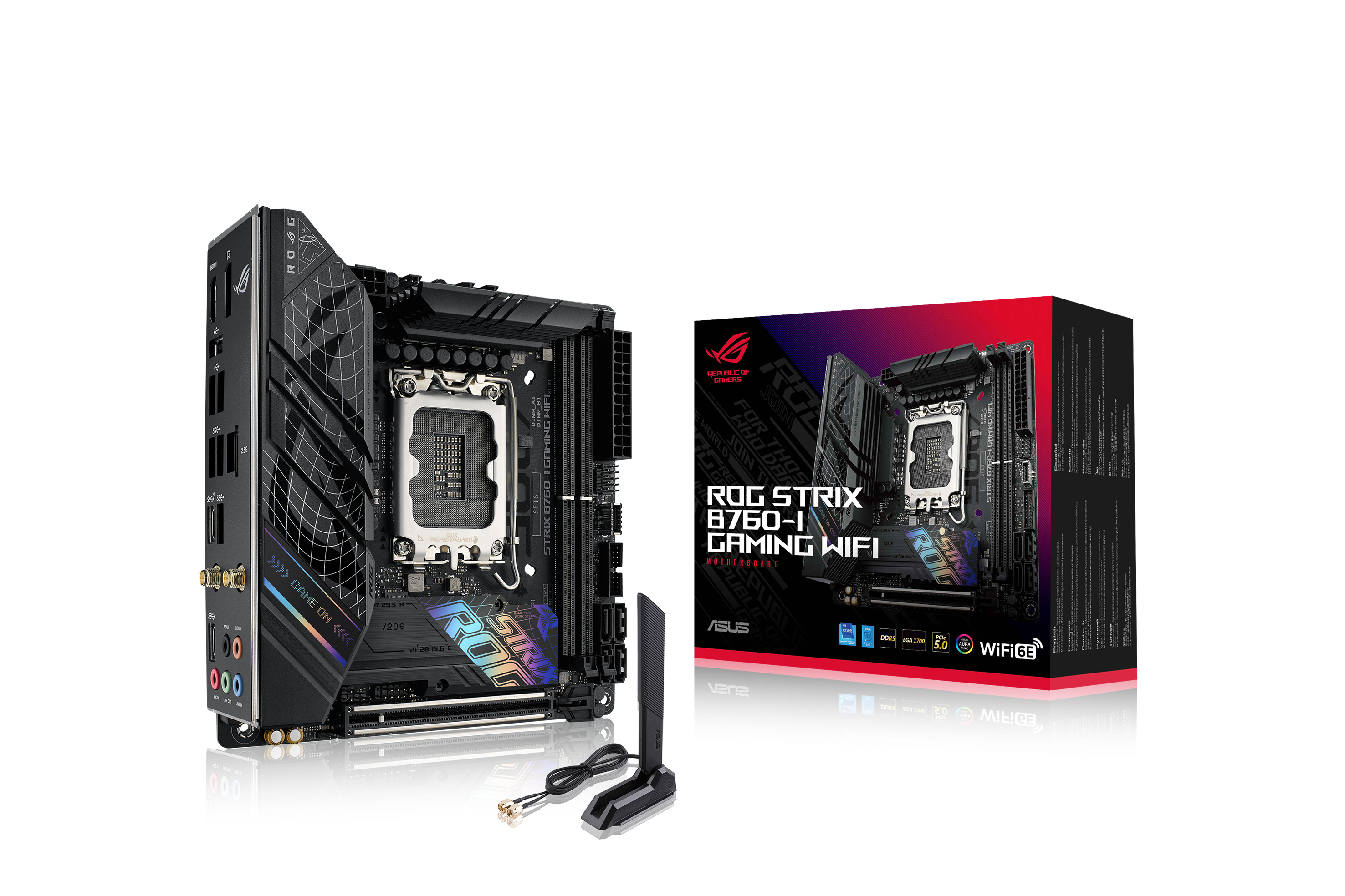 ASUS ROG STRIX B760-I GAMING WIFI Intel B760 LGA 1700 mini ITX (90MB1D90-M1EAY0) thumbnail