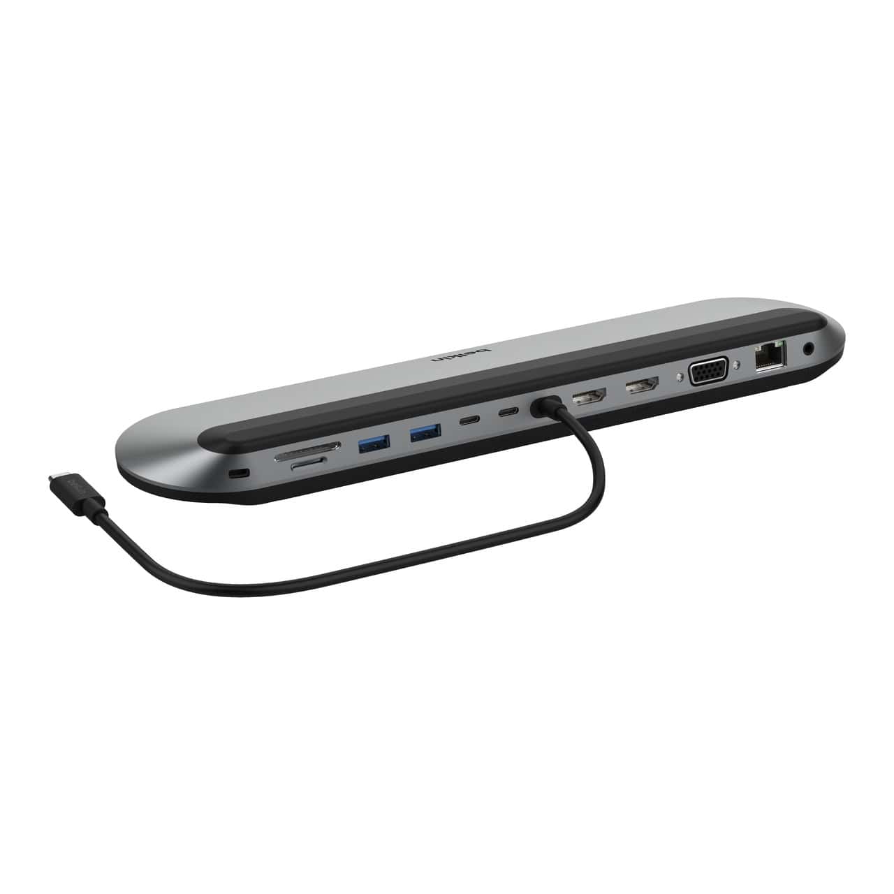 Belkin INC014BTSGY laptop dock & poortreplicator Bedraad USB 3.2 Gen 2 (3.1 Gen 2) Type-C Zwart, Grijs (INC014BTSGY) thumbnail