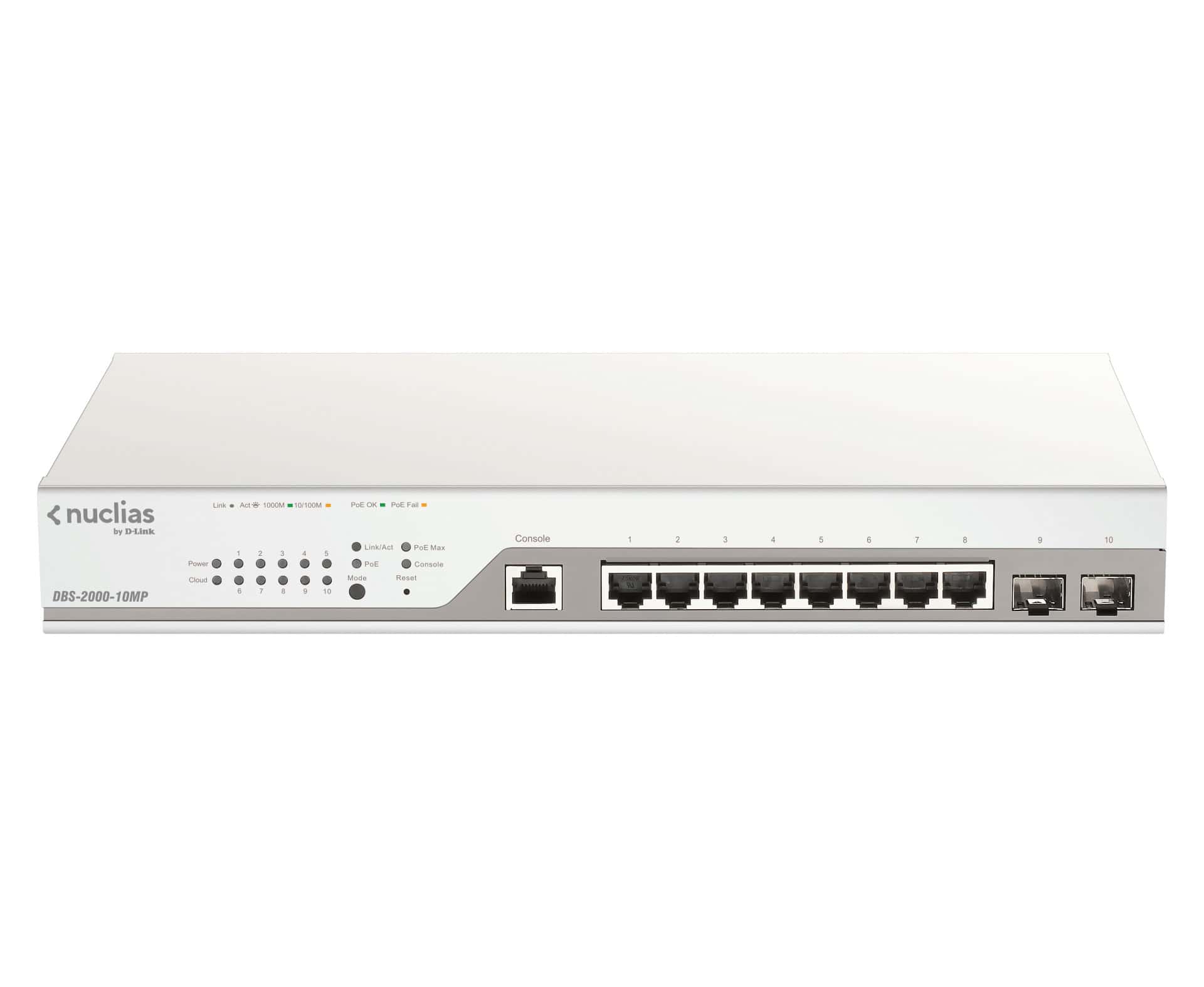D-Link DBS-2000-10MP/E netwerk-switch Managed L2 Gigabit Ethernet (10/100/1000) Power over Ethernet (PoE) Grijs (DBS-2000-10MP/E) thumbnail