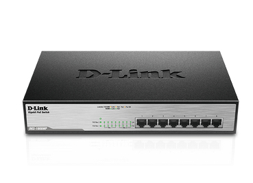 D-Link DGS-1008MP netwerk-switch Unmanaged Gigabit Ethernet (10/100/1000) Power over Ethernet (PoE) 1U Zwart (DGS-1008MP) thumbnail D-Link DGS-1008MP netwerk-switch Unmanaged Gigabit Ethernet (10/100/1000) Power over Ethernet (PoE) 1U Zwart (DGS-1008MP) thumbnail
