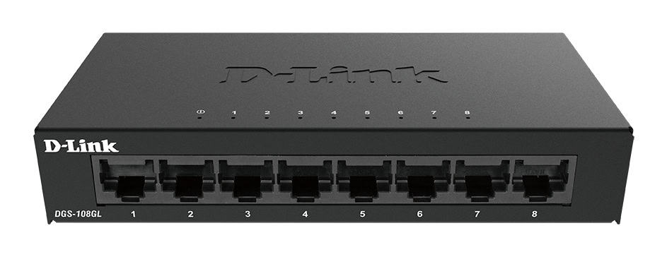 D-Link DGS-108GL Unmanaged Gigabit Ethernet (10/100/1000) Zwart (DGS-108GL/E) thumbnail