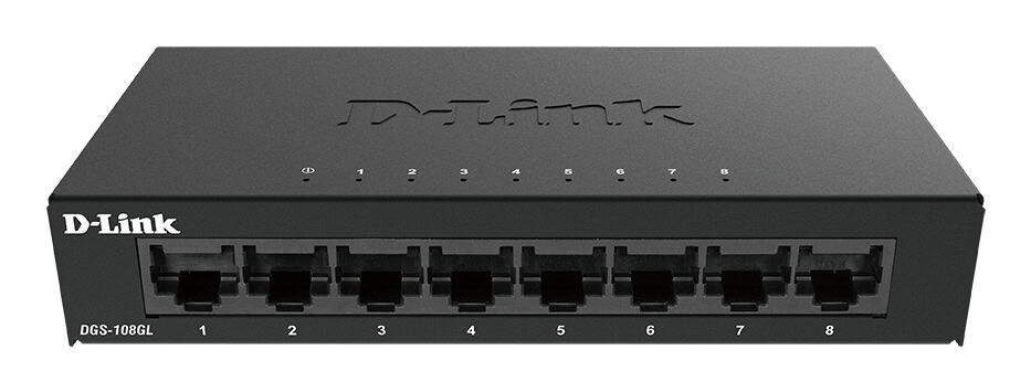 D-Link DGS-108GL Unmanaged Gigabit Ethernet (10/100/1000) Zwart (DGS-108GL/E) thumbnail