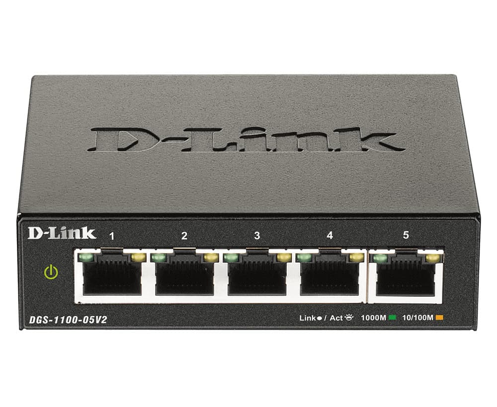 D-Link DGS-1100-05V2/E netwerk-switch Managed L2 Gigabit Ethernet (10/100/1000) Zwart (DGS-1100-05V2/E) thumbnail
