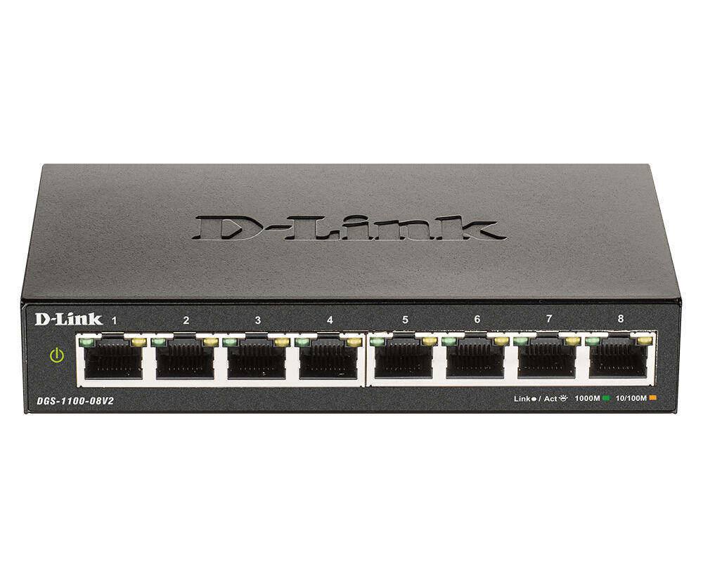 D-Link DGS-1100-08V2 netwerk-switch Managed L2 Gigabit Ethernet (10/100/1000) Zwart (DGS-1100-08V2/E) thumbnail