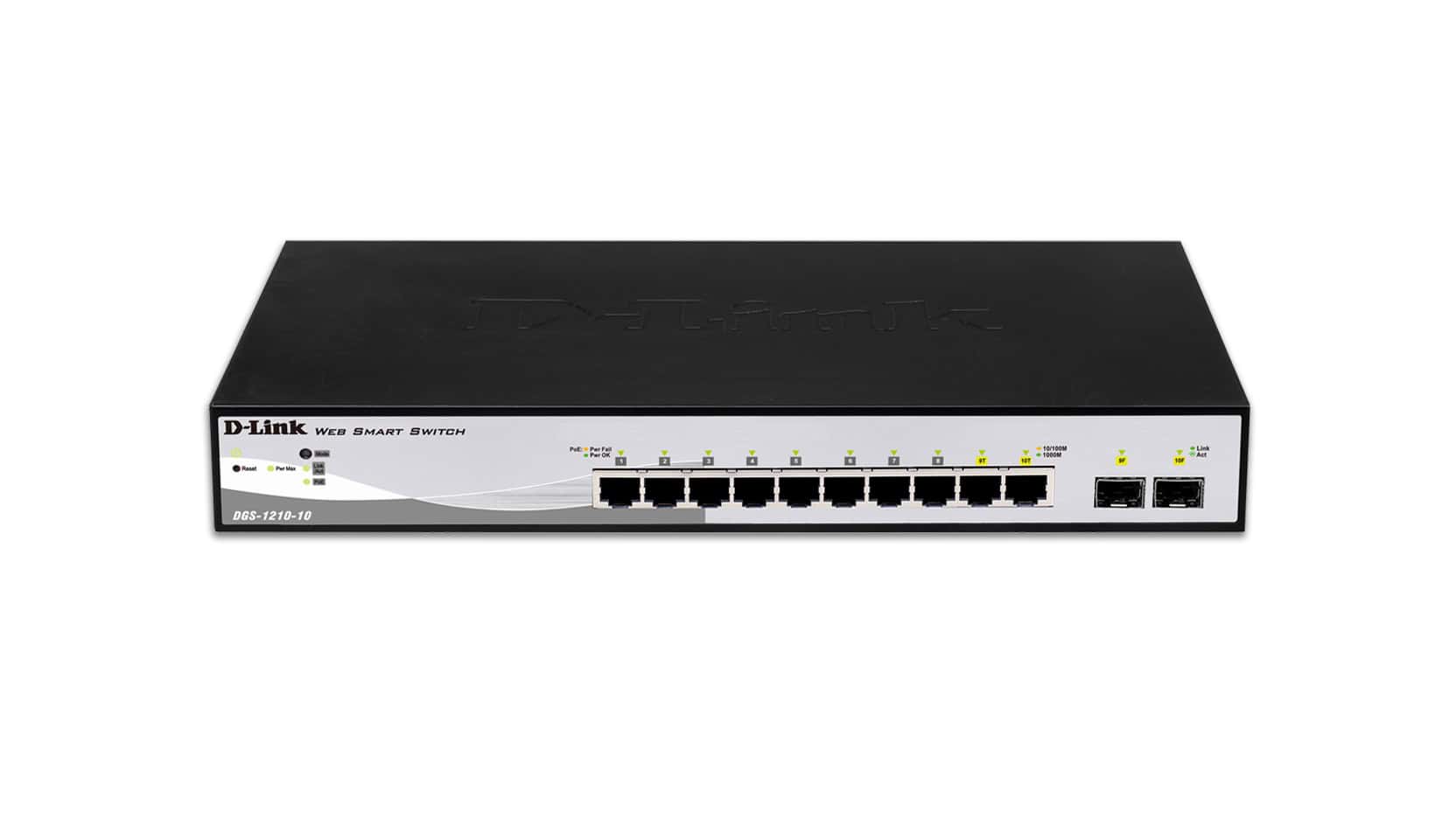 D-Link DGS-1210-10 Managed L2 Gigabit Ethernet (10/100/1000) 1U Zwart, Grijs (DGS-1210-10/E) thumbnail
