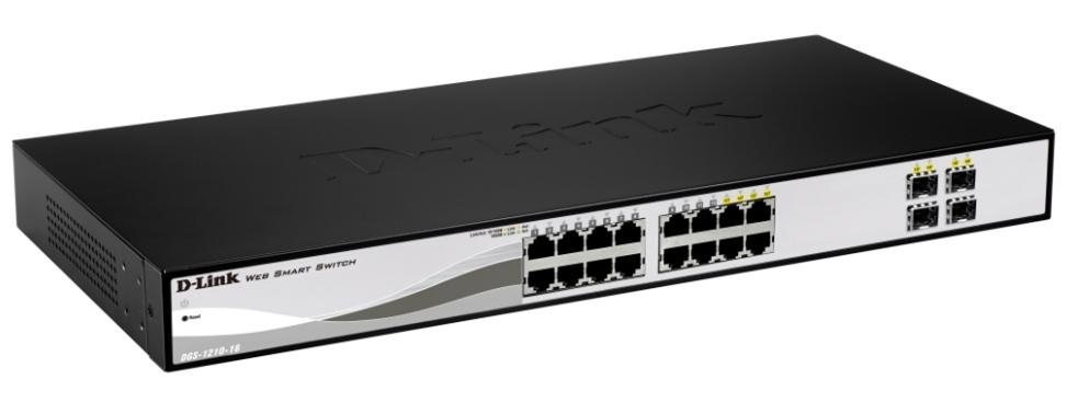 D-Link DGS-1210-16 Managed L2 Gigabit Ethernet (10/100/1000) Zwart (DGS-1210-16/E) thumbnail